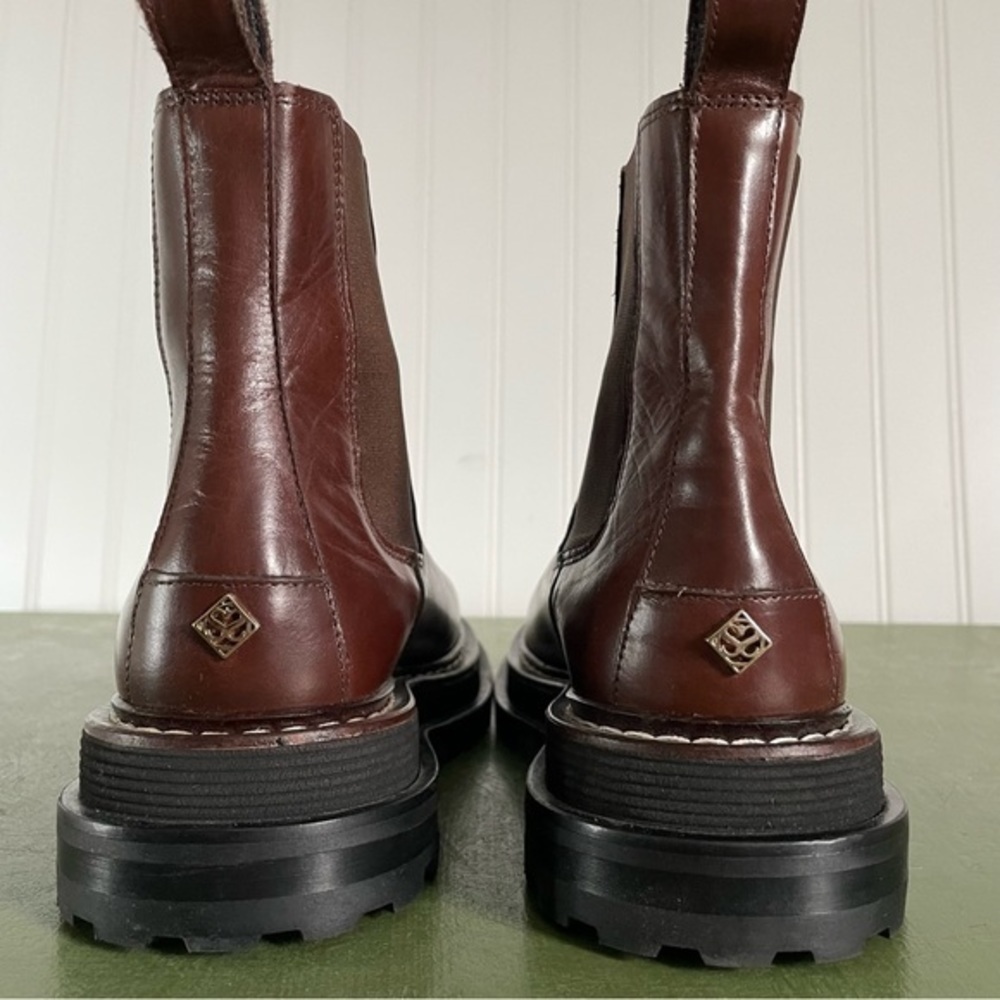 NWT Sandro Paris H20NOHA MARRON Platform Chelsea Boots - Picture 5 of 10